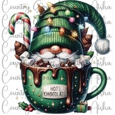 Sublimation Transfer Gnome Hot Chocolate Christmas Ready To Press Heat Transfer
