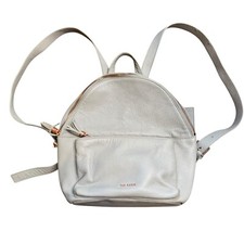 TED BAKER London Mini Backpack Bag Gray Pebble Leather Adjustable