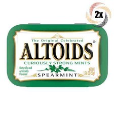 2x Tins Altoids Spearmint Flavor Mints, 72 Mints Per Tin