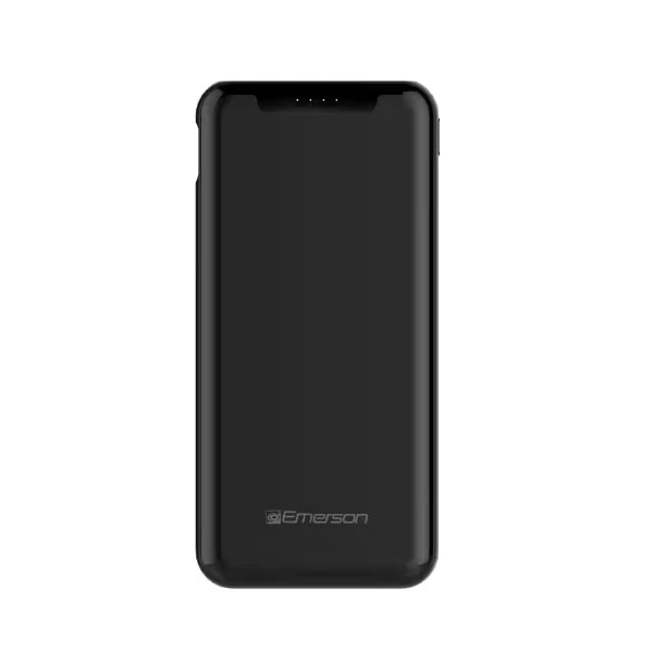 10,000mAh Power Bank with USB-C and Dual USB-A Ports in Black
