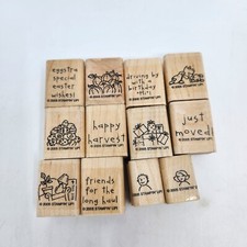 Stampin Up Loads Of Love Accessories 2005 Set Of 12 Wood Rubber Stamps