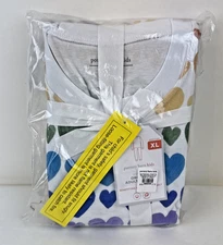 Pottery Barn Kids Adult Pajamas Heart Rainbow New XL Organic