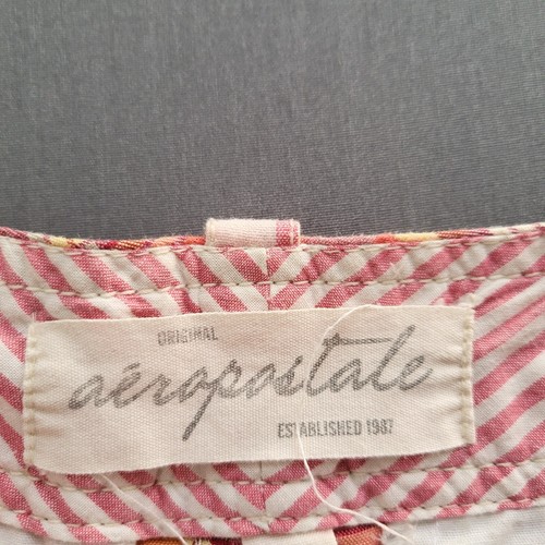 Aeropostale Shorts Womens Size 5/6 Low Rise Bermuda 8.5" Inseam Twill Plaid Pink - Picture 9 of 14