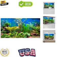 36x18 inches Aquarium Background Aquatic Plant River Bed and Lake Fish Tank B...