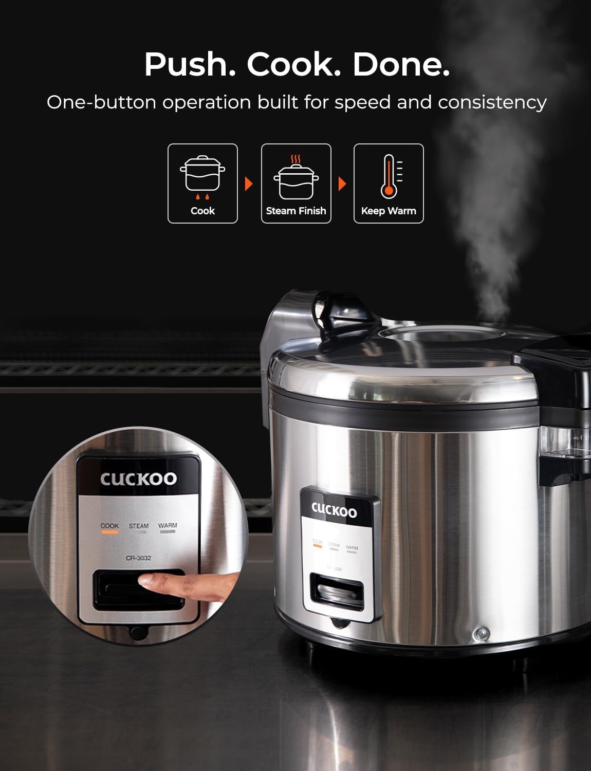 Extra Large 30-Cup Uncooked 60-Cup Cooked Rice Cooker and Warmer, Commercial