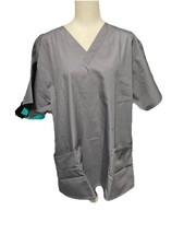 Wink Pewter Gray Modern Fit 5 Pocket Scrub Top V Neck NWT Size XL