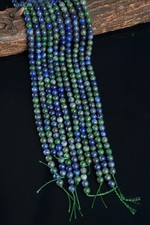 Natural Azurite Malachite Gemstone 10 MM Round Smooth Beads Strand 15.5"