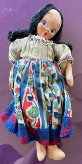 VINTAGE 1930S Very Expressive Mexican HANDMADE CLOTH FOLK ART DOLLS 10"