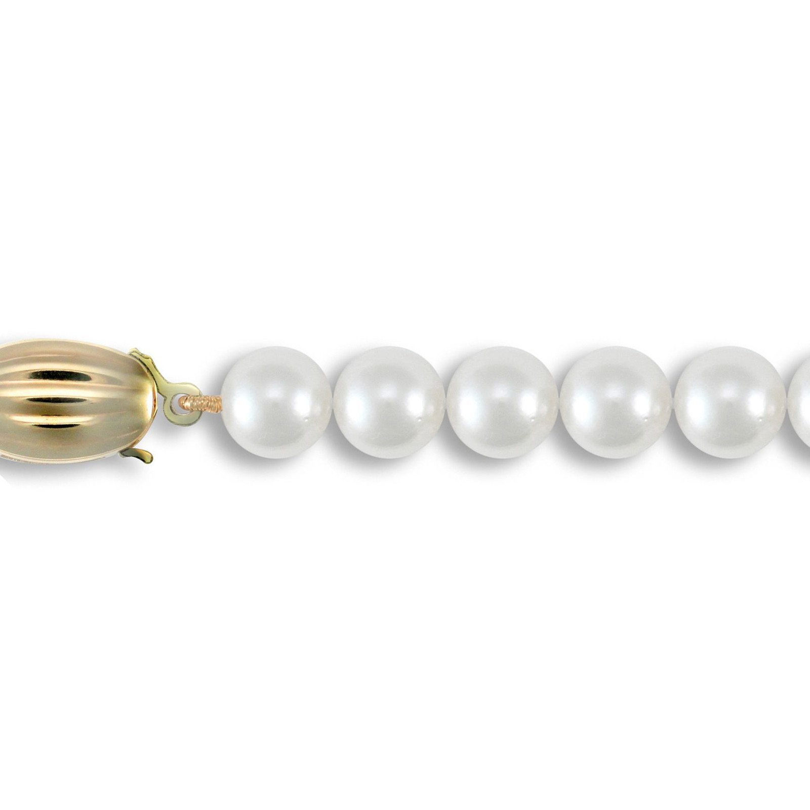 9ct Gold Jewelco London Clasp Akoya Pearl Elegant Bracelet 7-7.5mm 7.5 inch