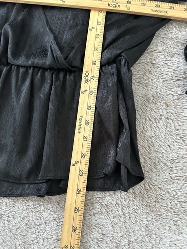 Camicetta donna Michael Kors stampa jacquard finto avvolgente peplo manica lunga top XL - Foto 6 di 11