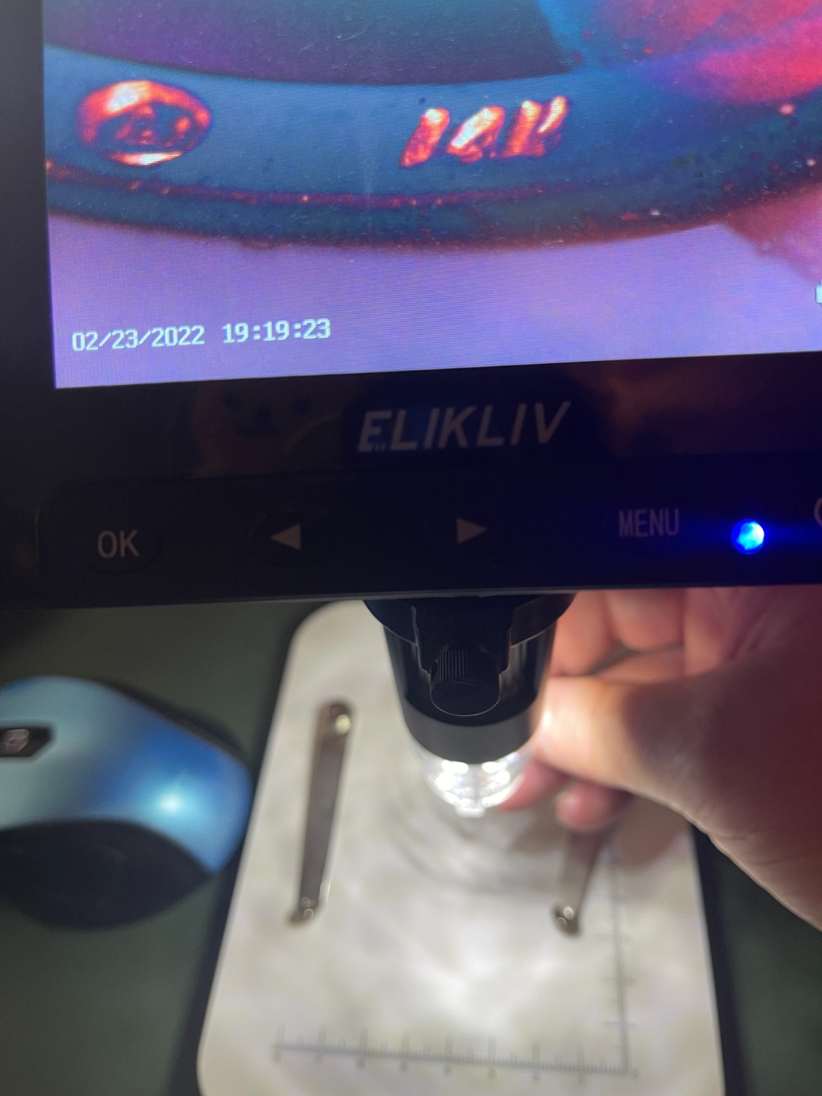 14K Genuine Solid Gold Diamond Ring - image 4