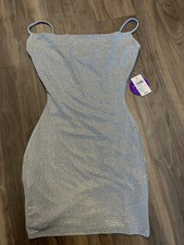 Tight mini dress, rhinestone sliver dress, short length, brand new, windsor 