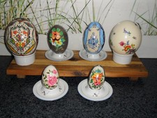 traumhaftes Straußenei, Osterei,  handbemalt, 9 cm x 5 cm groß