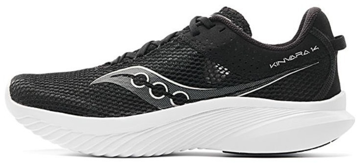 Saucony Men\'s Kinvara 14 Athletic Running Shoes Black White  - Size 11(Wide) Shop Black Mens Saucony Kinvara 14 Wide Running Shoes  main image 2
