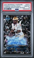 Thomas Castellanos 2024 Bowman U University Sapphire Black Auto /10 PSA 10 Pop 1