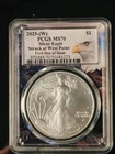 2025 (W) $1 1-oz American Silver Eagle PCGS MS70 FDOI Eagle Frame