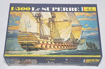 Heller 1/500 Le Superbe No.067 French 74-Gun Ship of Line Model Kit Vintage RARE