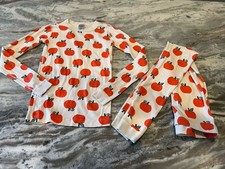 Hanna Andersson 150/US 12 KIDS 100 Organic Cotton Kids Pumpkin Print Pajamas