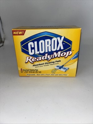 Clorox ReadyMop 8 Refill Pads Absorbent Mopping Pads 8.5x10.5'' NEW