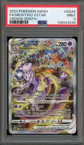 Pokemon Mewtwo VSTAR Crown Zenith Galarian Gallery Full Art #GG44 PSA 9 Mint