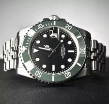 Custom 40mm Green Sub Style Mod Watch Jubilee Band w/ NH35 Automatic