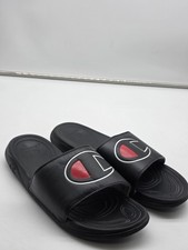 Champion Mega Slide Sandals Shoes Mens Size 11 Black Logo Slip On Comfort