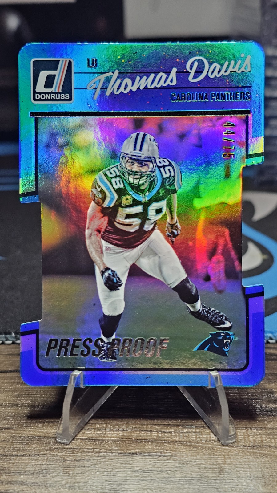 2016 Donruss Thomas Davis #46 Press Proof Silver Die-Cut /75 Carolina Panthers 