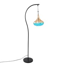 Modern Arch Art Design Floor Lamp with Glass Shade Living Room Bedroom Lighting