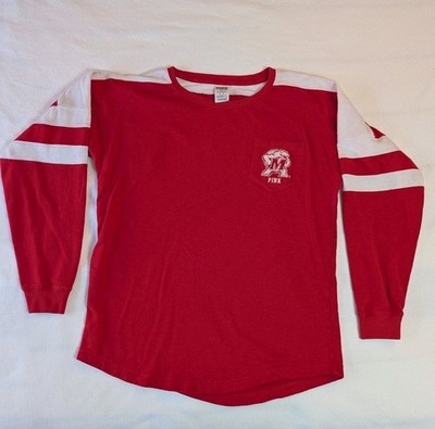 Victoria's Secret Fifth & Ocean Maryland Terrapins Long Sleeve Red, Size M