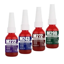 "10Ml-4 Pack Thread Locker M222 M243 M272 M290 Lock Tight Threadlocker Nuts Glue