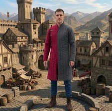 Medieval Thick Padded Gambeson Armor Long Coat