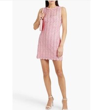 Carolina Herrera Crochet Dress Sz L Pink $2190
