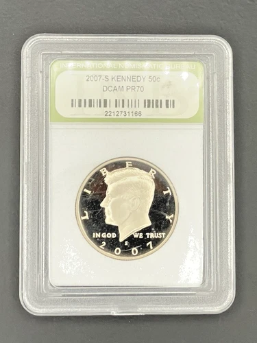 2007-S KENNEDY HALF DOLLAR INB DCAM PR-70 50C COIN SILVER CAMEO