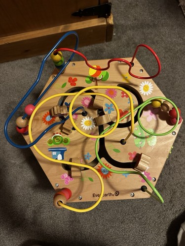 EverEarth Wooden Activity Cube Toddler Educational Learning Toy 18 Months And Up