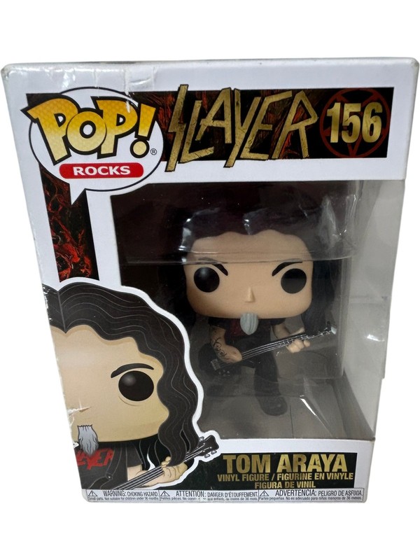 Funko Pop Rocks Tom Araya Slayer Vinyl Figure Collectible #156 Damaged Box