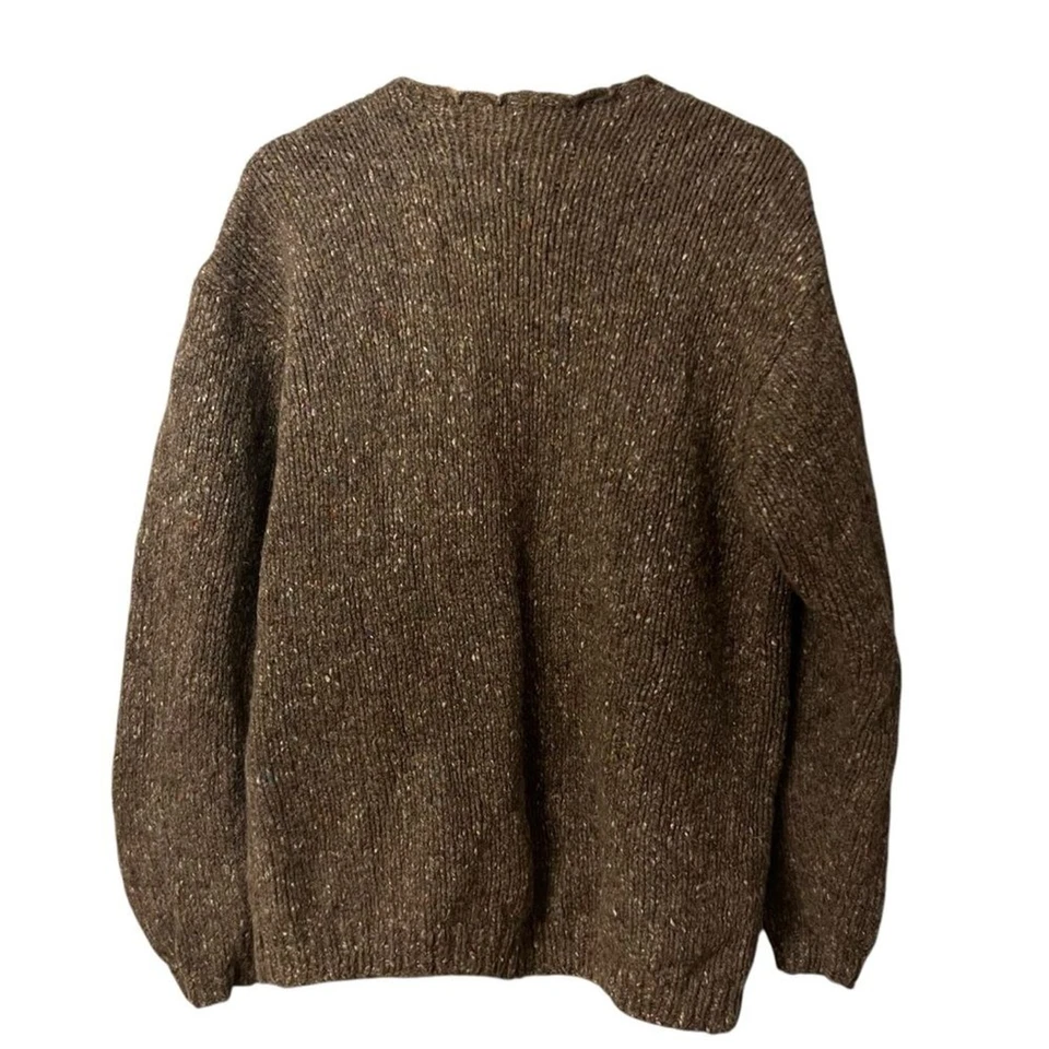 Vintage 80s Perry Ellis Men Hand Knit Kurt Cobain Wool Cardigan Sweater S Grunge - Image 3 of 4