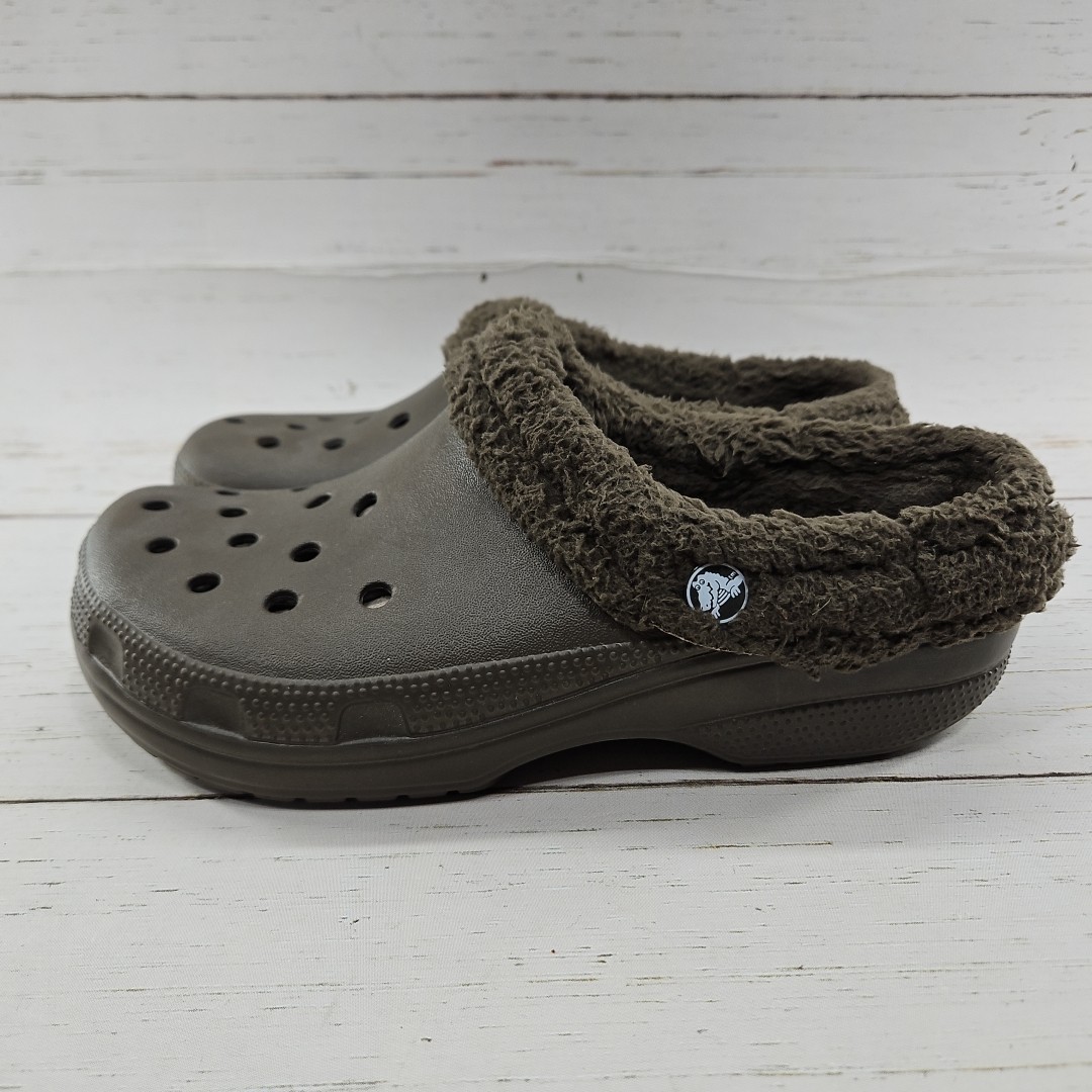 Crocs Mammoth Lined Clogs Womens 9 Mens 7 Brown Slip On  display picture 1