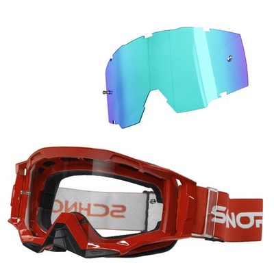 Schnorr MX Neo Motocross Goggles Clear Lens Anti-Fog Tear-Off+Wechselglas Blau