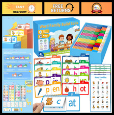 Phonics Flash Cards Word Family Flip Books for Kids 3-5 40 Interactive Learn