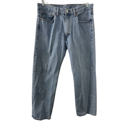 Levi's Light Wash Denim 505 Jeans 36x30 Blue Regular Fit Straight Dad Core 90s