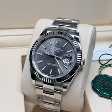N3W 2025 Rolex DJ 41 Slate Dial on Oyster Full Set-126334