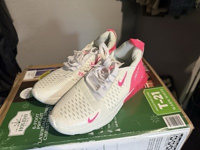 Nike Air Max 270 Women s White/Pink Low Top Lace-Up Mesh Sneakers M NWOB