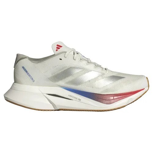 Size 7 - adidas Adizero Boston 12 White Matte Silver Pure Ruby W