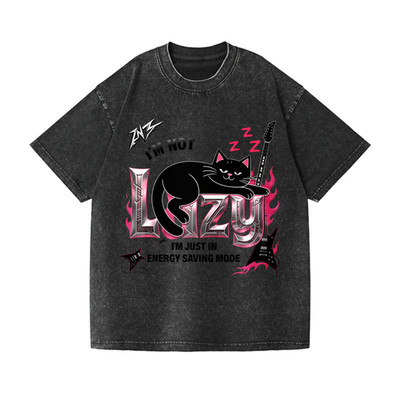 Cat Lover Shirt Lazy Cat Design,Vintage Washed Tee for Men Women,Pet Graphic Top
