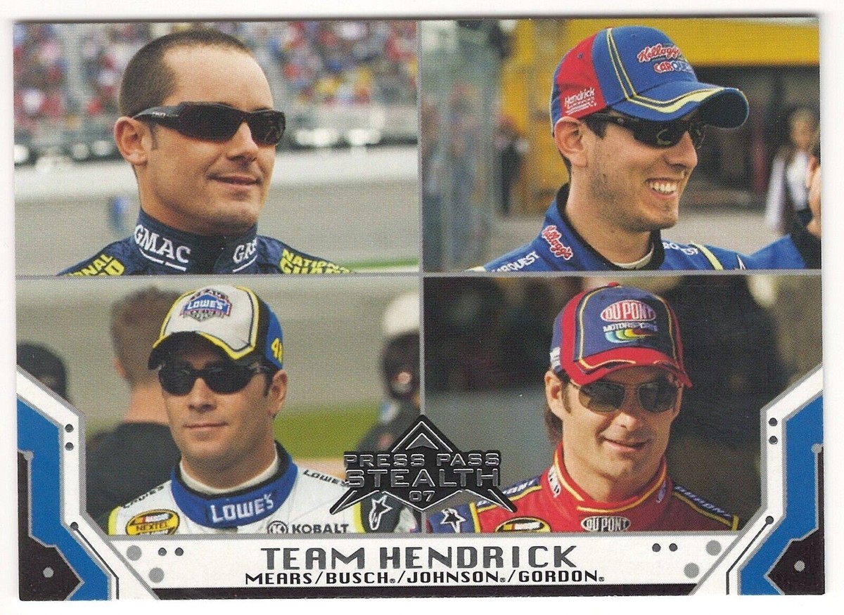 2007 Press Pass Stealth #72 Jimmie Johnson Kyle Busch Jeff Gordon