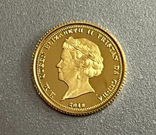 2019 22ct Gold 1/4 Quarter Laurel, (1/4 sov size) QE II, 400th Anniversary Issue