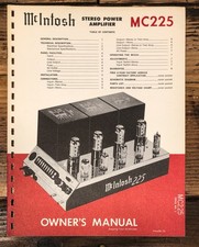 McIntosh Model MC225 MC-225 Amplifier Owners / User Manual Original 