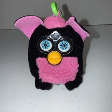 McDonald's Furby Plush Clip Happy Meal Toy 2000 Black and Pink Keychain