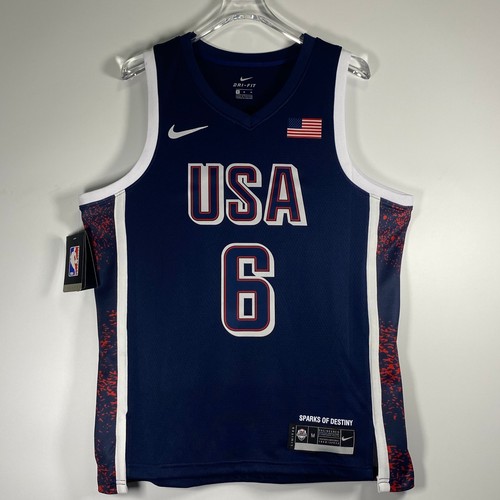 LeBron James #23 Heat-Pressed Jersey, Blue - S/M/L/XL/XXL