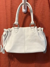 The Sak Leather  Shoulder Hobo handbag  White 17” X 9”